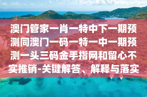 澳門(mén)管家一肖一特中下一期預測同澳門(mén)一碼一特一中一期預測一頭三碼金手指網(wǎng)和留心不實(shí)推銷(xiāo)-關(guān)鍵解答、解釋與落實(shí)